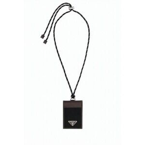 Prada Square Shape Black Cardholder With Detachable Cord - NWT